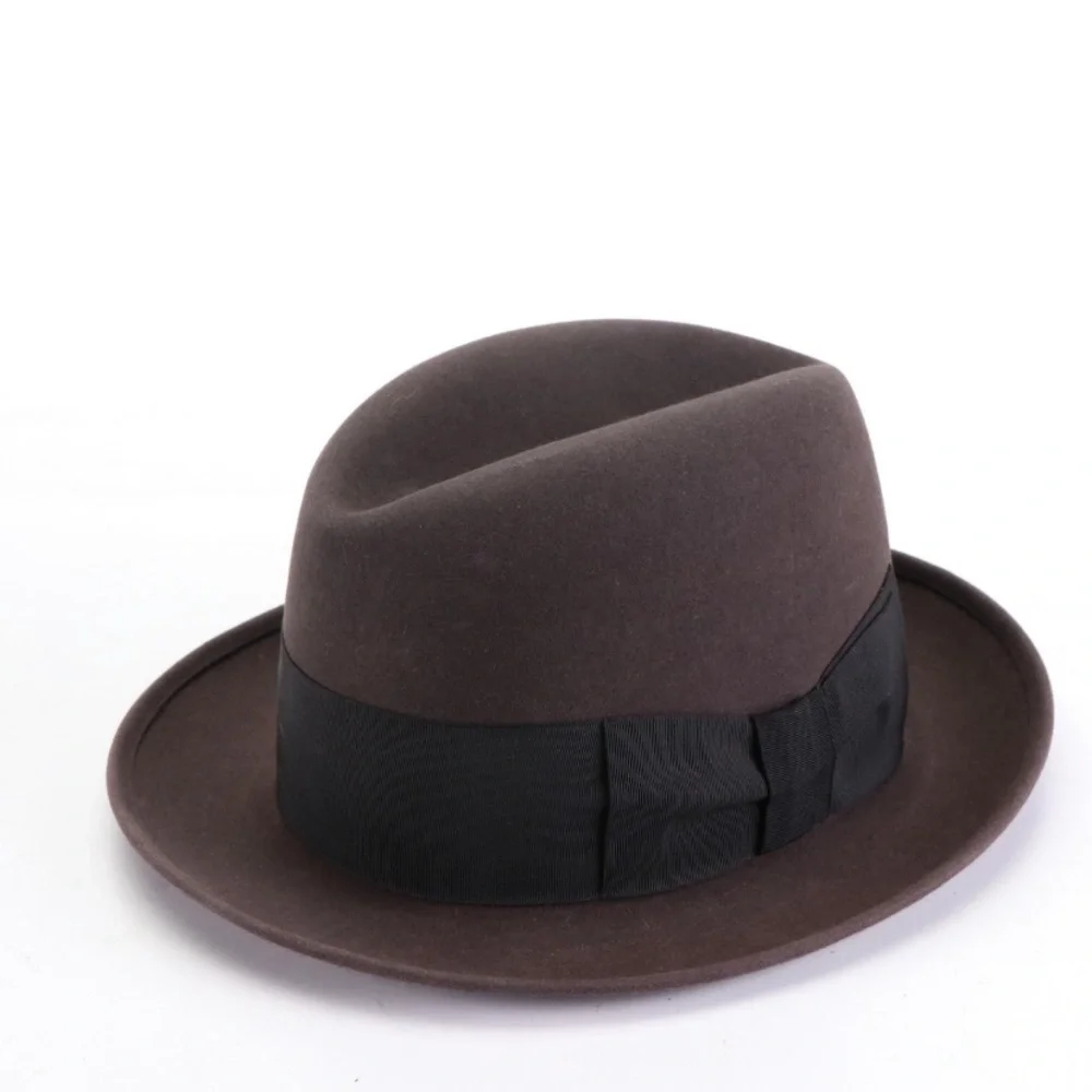 Vintage Lock & CO. Hatters Brown Felt Trilby Hat With Box - Picture 2 of 7